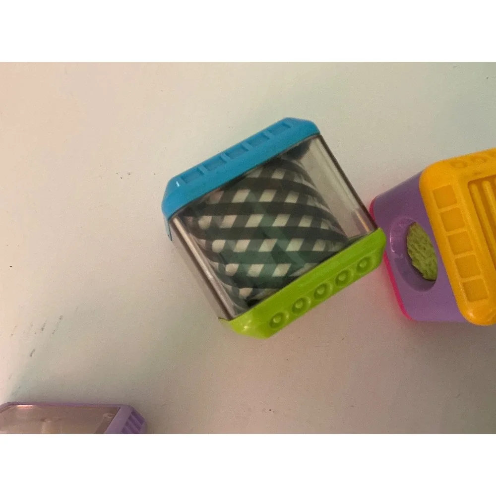 Fisher-Price Vintage Peek-a-Blocks Activity Sensory Building Blocks Set of 9